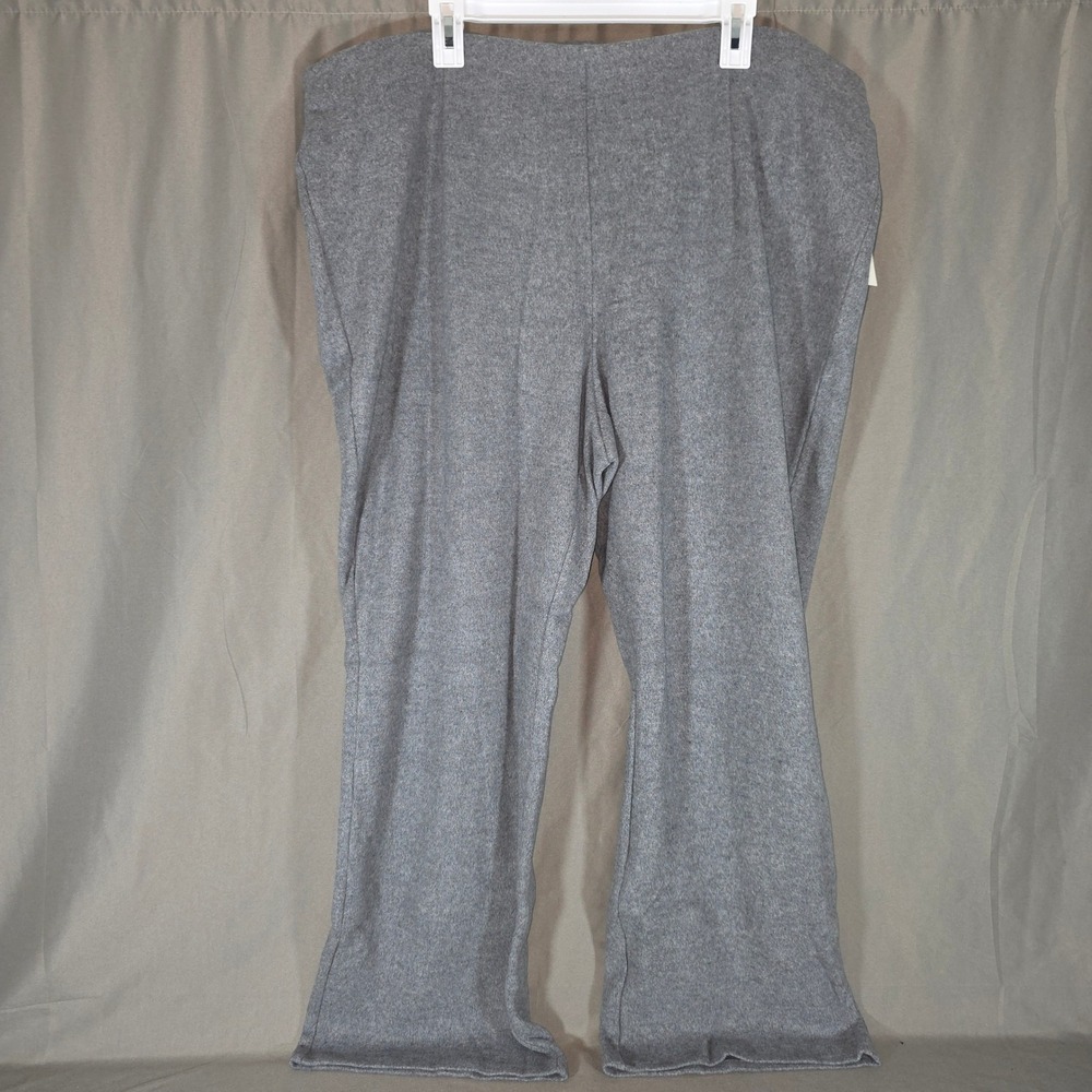 A New Day Grey Wide Leg Pull On Pants Womens 2X Heathered Knit